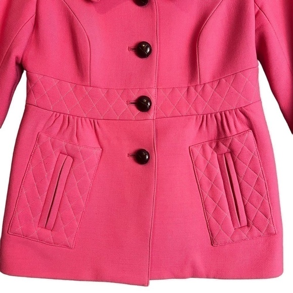 SMYTHE Les Vestes Jacket Coat Pink Wool Blend Quilted Detail Small US 4 - Picture 8 of 12
